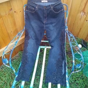 VINTAGE FANCY EMBELLISHED "SASSY THAI" BLUE DENIM JEANS SIZE 16
